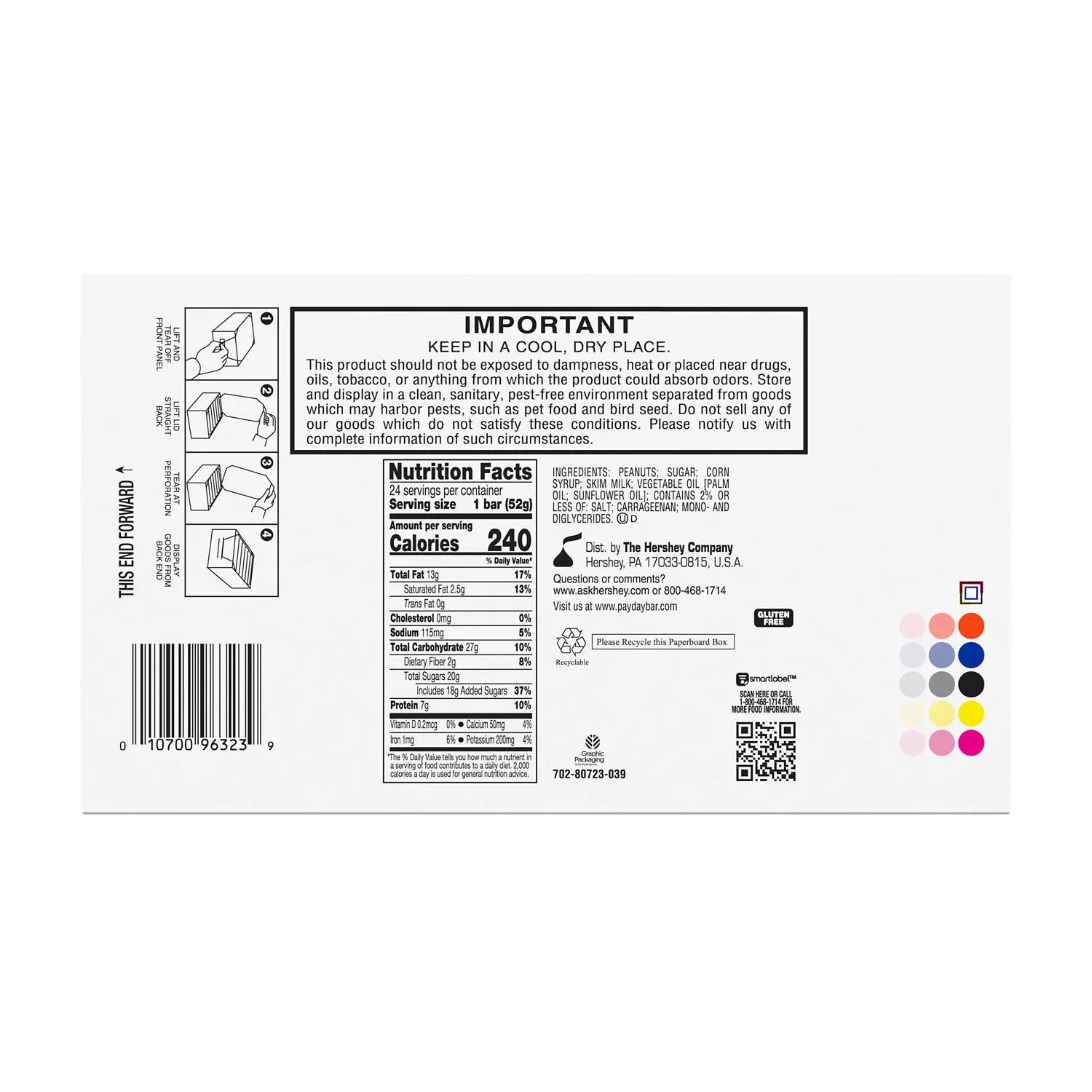 Peanut Caramel Candy Bars, 1.85 oz, 24 Count T279