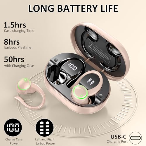 Wireless Earbuds Bluetooth 5.4 with Noise Cancelling Mic, IP7 Waterproof for Running R64733
