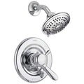Delta Faucet Lahara 14 Series Single-Function Shower Faucet Set, 5-Spray Shower Head, Shower Handle, Chrome Shower Faucet, Delta Shower Trim Kit, Chrome T14238 (Valve Not Included), Without Rough