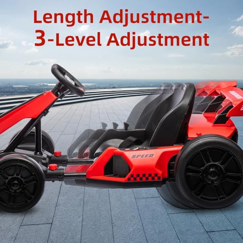 Electric Go Kart for Kids with Drift Function, Adjustable Seat, 8mph Y28704