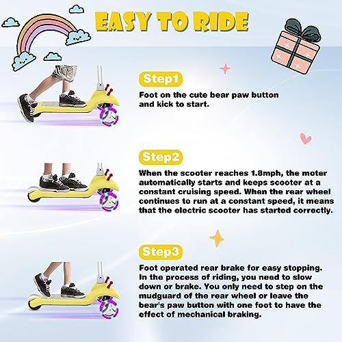 Electric Scooter for Kids Ages 3-8, 3 Wheel, Adjustable Height K687297