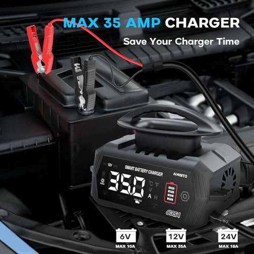 12V 24V 16-Amp Smart Battery Charger for Car Truck Boat Marine D264