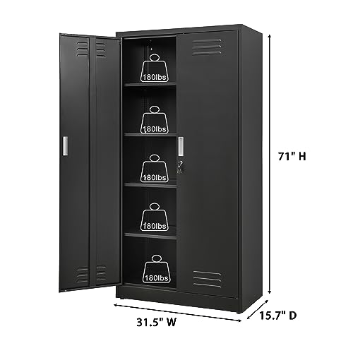 Metal Storage Cabinet with Adjustable Shelves, White M995185