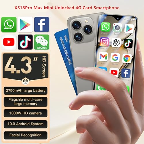 3G Mini Smartphone 3.0 Inch WiFi GPS Quad Core Android 8.1 Slim Body HD Camera Dual SIM 2GB RAM 16GB ROM Light Blue N593465