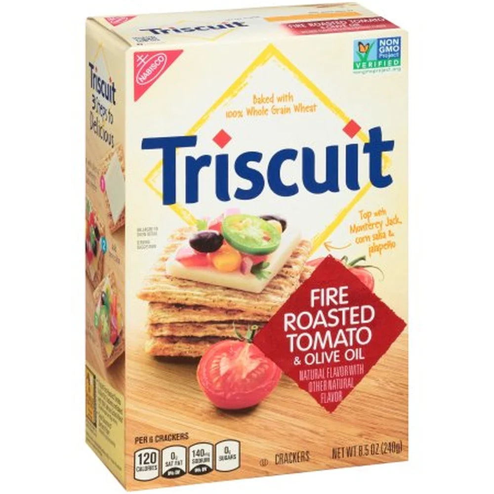 Triscuit Fire Roasted Tomato & Olive Oil Crackers (Pack of 48)