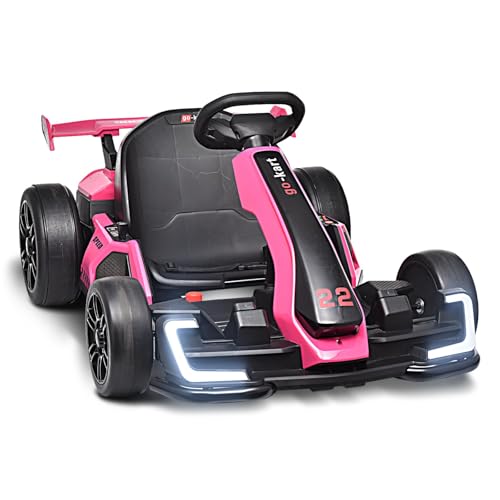 24V Kids Go Kart 300W Electric Drift Kart Outdoor Race Toy with 2X150W Motor, 7AH Battery K12878