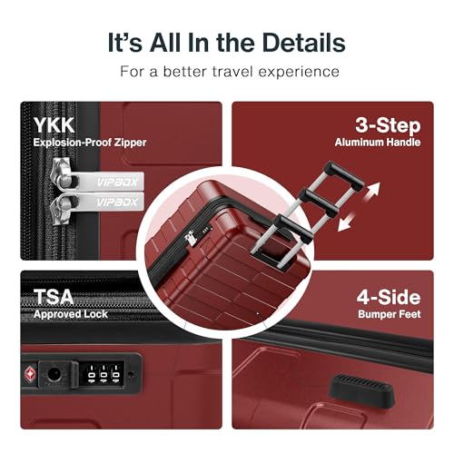 3 Piece Hardside Expandable Luggage Set with TSA Lock Spinner Wheels L24758