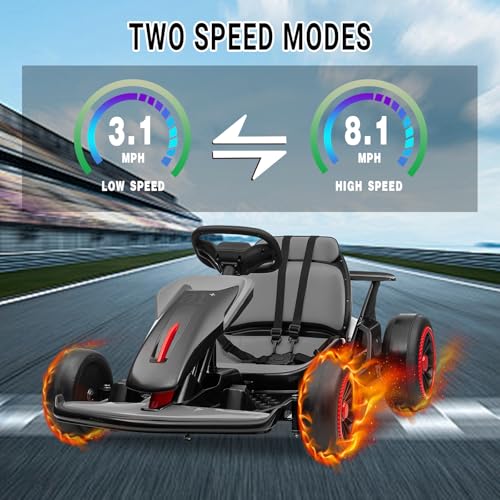Kids Go Kart, 24V Electric Drift Car, 2-Speed Ride On Toy for Boys Girls 6+ V958