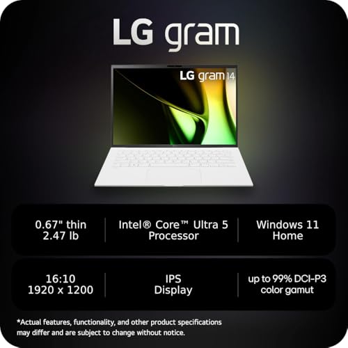 14-Inch Lightweight Laptop Intel Evo Edition Core Ultra 5 8GB RAM 512GB SSD White G16406