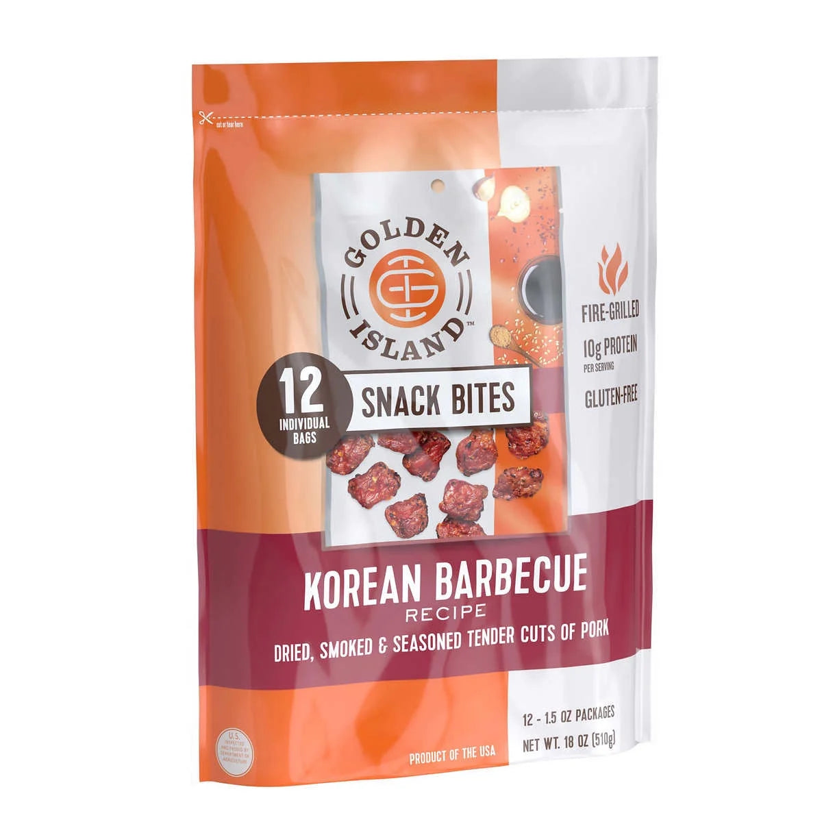 Pork Snack Bites Korean Barbecue, 1.5 oz (12 Count) O2602