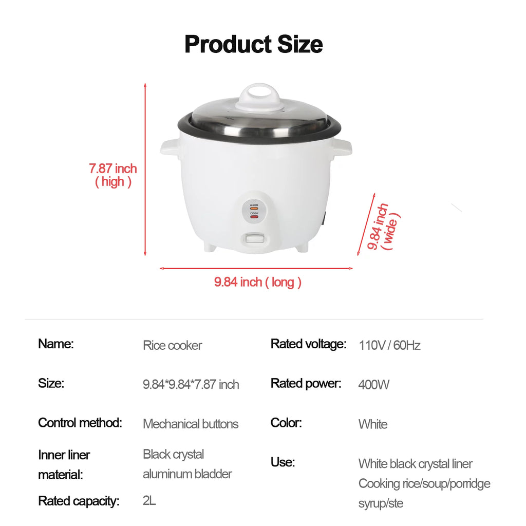 Portable Rice Cooker for Travel, Mini 2L Electric Multifunctional R497