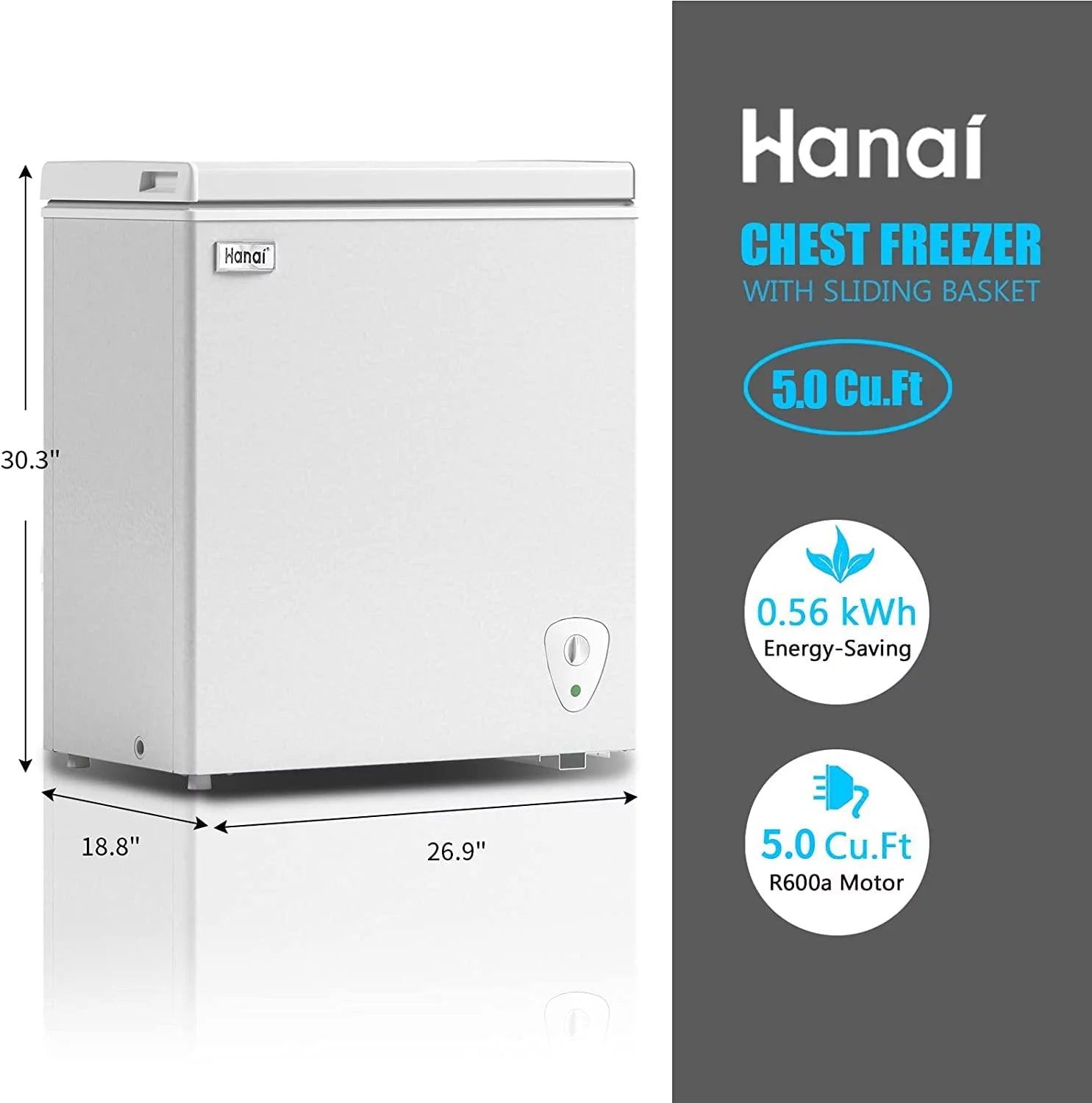 Chest Freezer, 5 Cu.ft, White Y358041