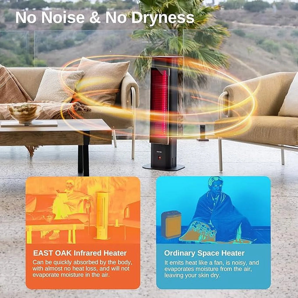 Patio Heater 1500W Infrared Electric Portable Tower B8475
