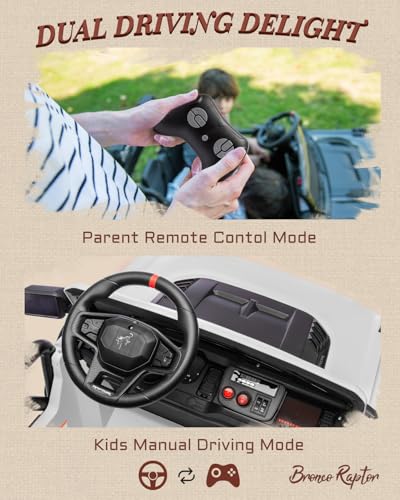 24V Ride on Car for Big Kids, 2 Seater with Remote Control, 4-Wheeler Suspension, 3 Speeds, LED Lights D981