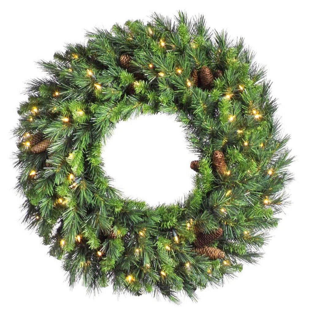 Vickerman 72" Cheyenne Pine Wreath 400 Warm White LED