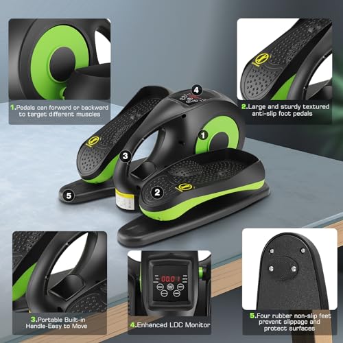 Under Desk Elliptical Machine - Quiet Pedal Exerciser for Seniors, Office & Home, Low-Impact Seated Leg Workout Equipment U896385
