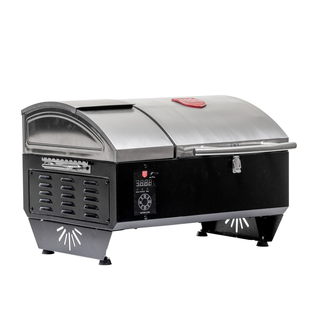 Portable Tabletop Wood Pellet Grill, Stainless Steel I368