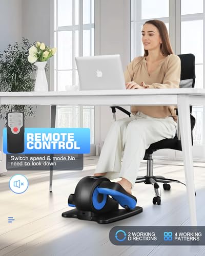 Under Desk Elliptical, Electric Leg Exerciser for Seniors, Portable Seated Foot Pedal with Remote X102