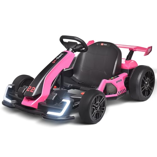 24V Kids Go Kart 300W Electric Drift Kart Outdoor Race Toy with 2X150W Motor, 7AH Battery K12878