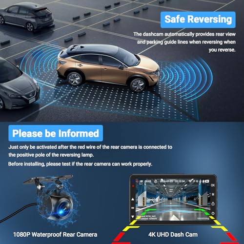 Dash Cam 1080P FHD with 32GB Card, Night Vision, 170° Wide Angle V8397