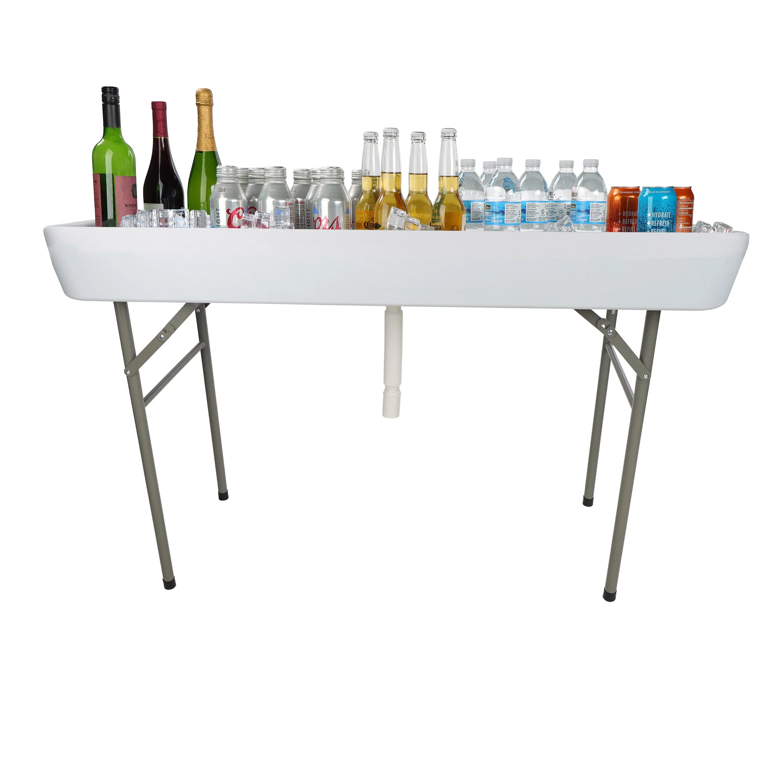 Folding Ice Cooler Table - 4ft Outdoor Bar Cooler Table S531