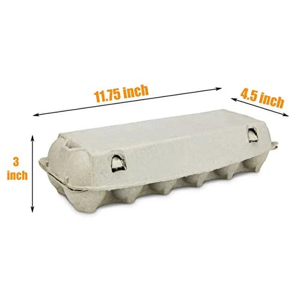 Printed Pulp Egg Cartons - Large Egg Storage Tray, Holds 1 Dozen F5865