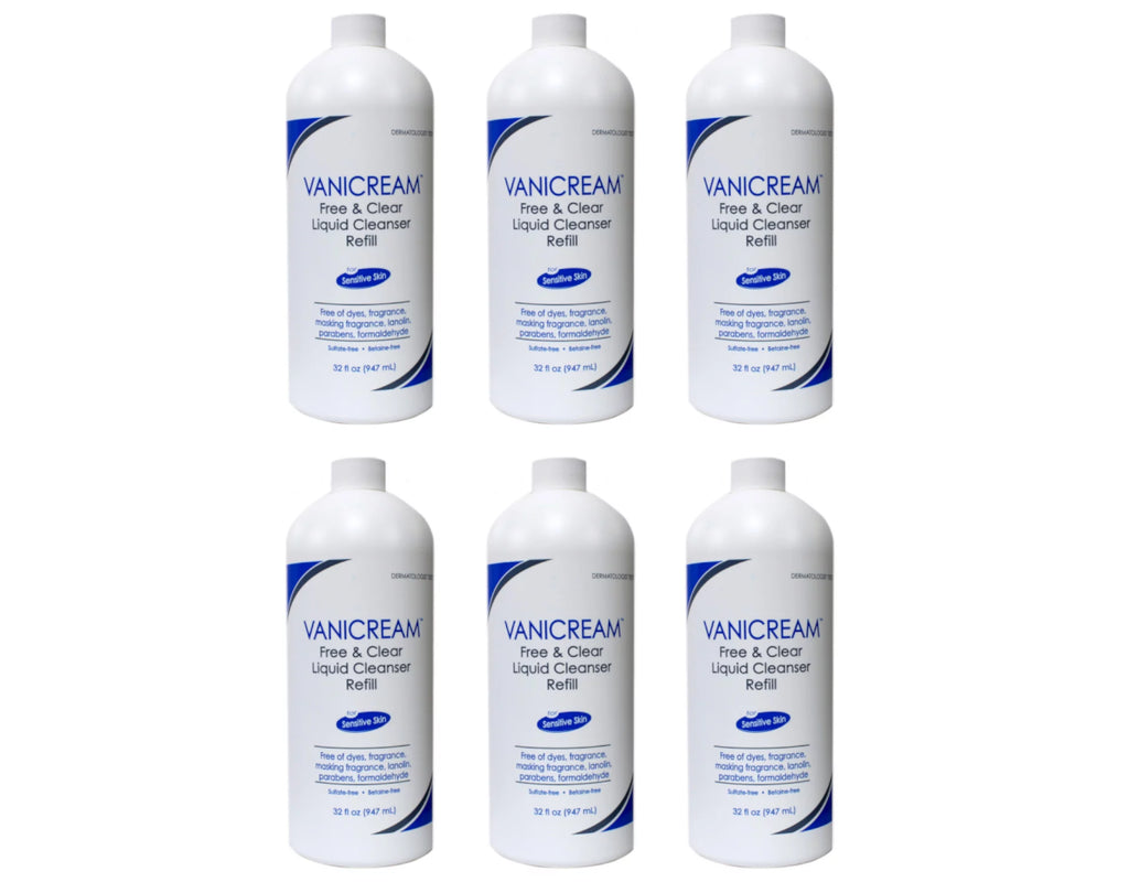 6 Pack Free & Clear Liquid Cleanser for Sensitive Skin, 32 Ounce