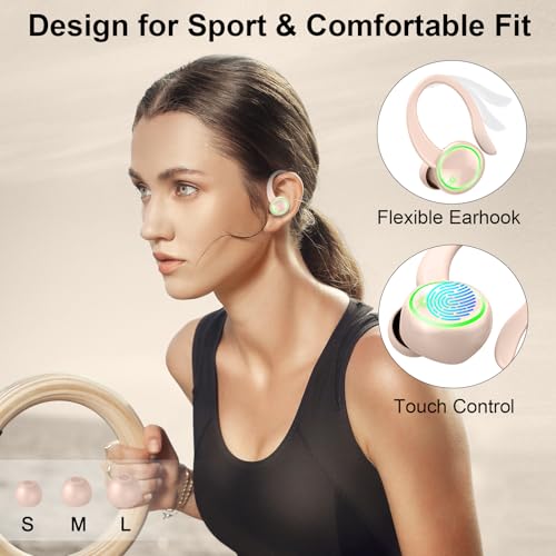 Wireless Earbuds Bluetooth 5.4 with Noise Cancelling Mic, IP7 Waterproof for Running R64733