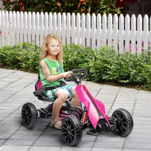 12V Electric Go Kart for Kids, Ride-On Toy with Adjustable Speed W1614