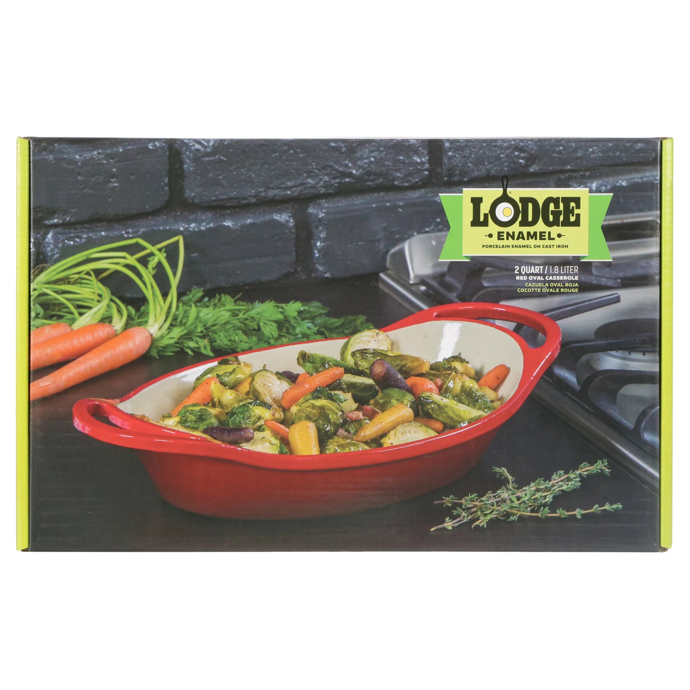 Enameled Cast Iron Oval Casserole, 2 Quart W865