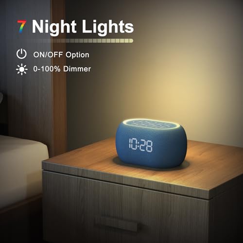 White Noise Sound Machine Alarm Clock with Bluetooth Speaker G270
