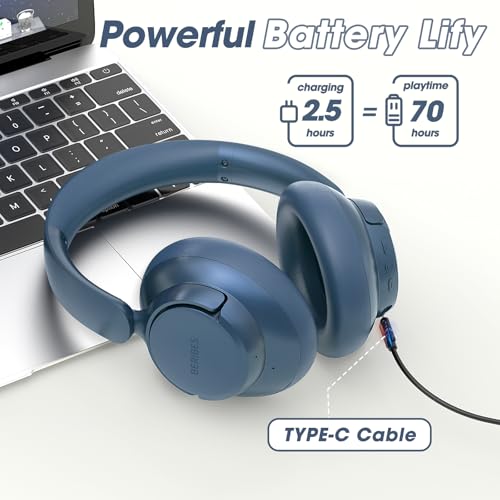 Hybrid Active Noise Cancelling Headphones with Transparent Mode, 70H Playtime, Bluetooth, Deep Bass Y40933