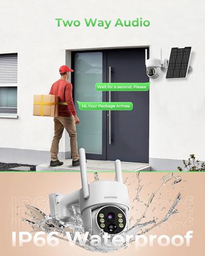 Solar Security Cameras Wireless Outdoor with 10" Monitor, 2K Color Night Vision, 2-Way Audio R5350