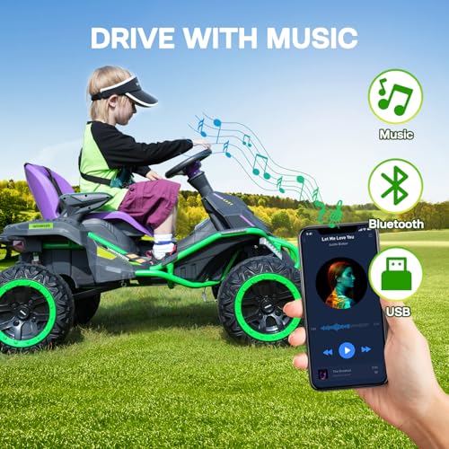 24V Ride on Toy for Big Kids with 4 Motors and Bluetooth Speaker R859