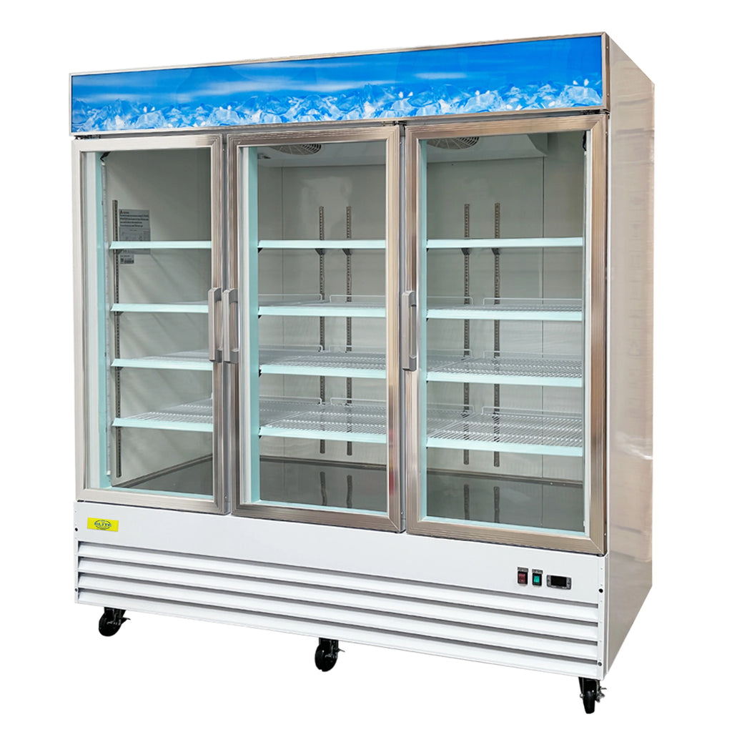 Three Glass Door Merchandiser Cooler Commercial Refrigerator, 53 Cu. ft. O498