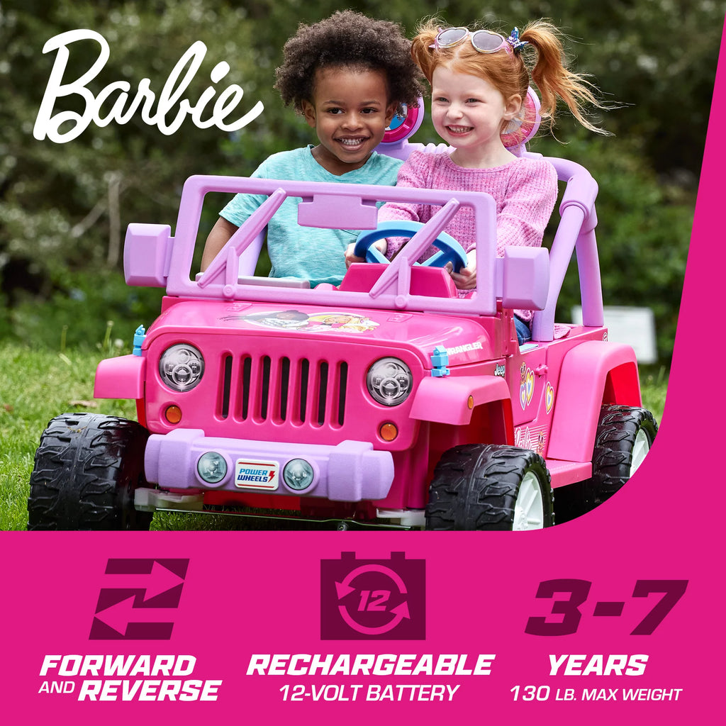 Barbie Jeep Wrangler Ride-On Toy with Music U75170