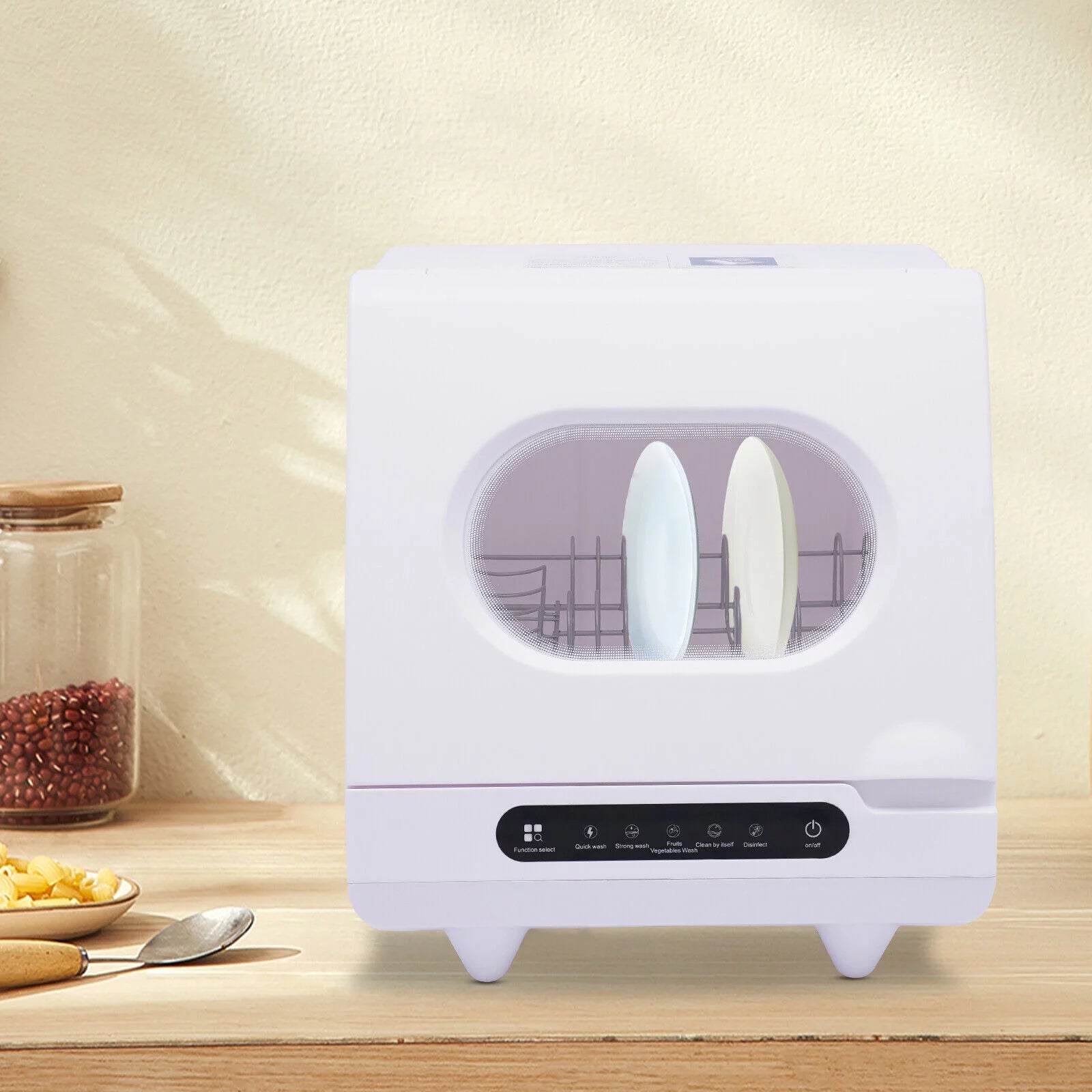 Portable Countertop Dishwasher, Compact 5 Programs Q383