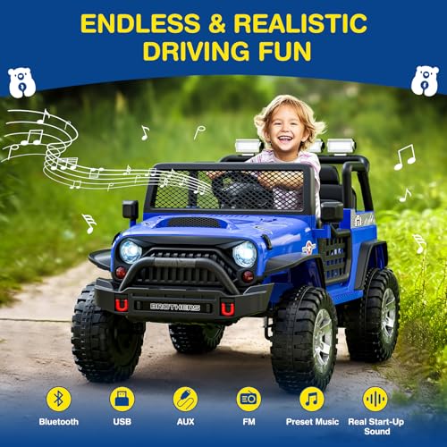 12V Kids Electric Ride On Car with Remote Control, Bluetooth Speaker, LED Lights Z308