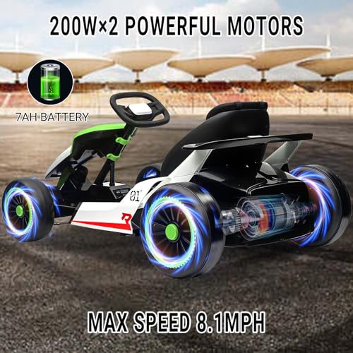 Kids Go Kart, 24V Electric Drift Car, 2-Speed Ride On Toy for Boys Girls 6+ V958
