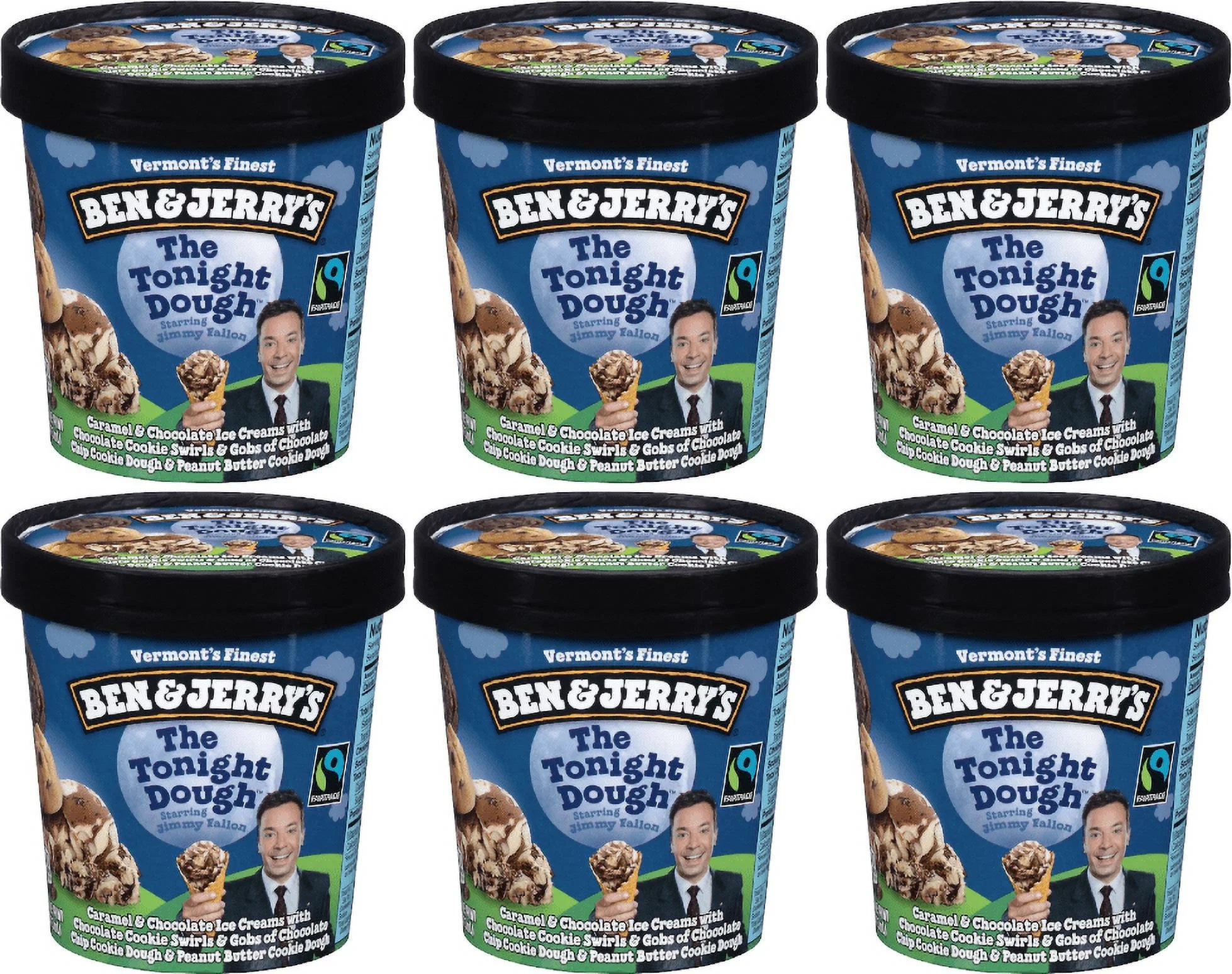 Ben & Jerry's The Tonight Dough Ice Cream, 16 oz. Pint, 6-Pack (Frozen)