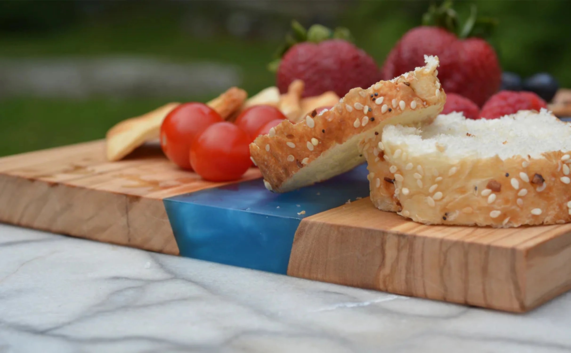 Blue Resin River Cheese Board Serving Tray B8636