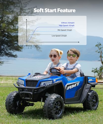 24V Ride on Car 2 Seater with Sun Shade, Dump Bed, 4WD, Pink S782676