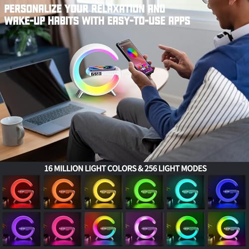Wireless Charging LED Table Lamp with Bluetooth Speaker and Alarm Clock Z398
