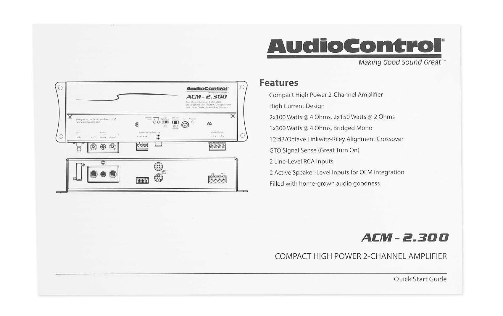 2 Channel 300W Car Amplifier with Amp Kit X8042