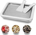 Cefrank Ice Cream Roll Maker Fun DIY Instant Rolled Icecream Plate with 2 Spatulas for Kids Family Yogurt Sorbet Gelato