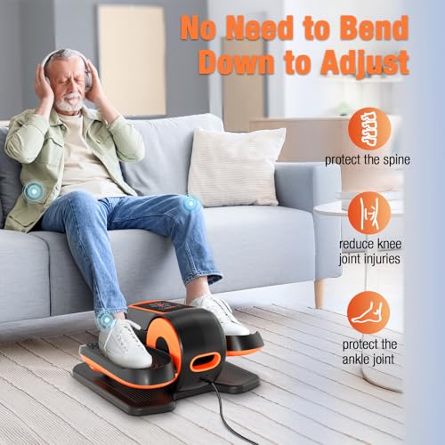 Under Desk Elliptical Machine with Remote, 15 Speeds, Portable Leg Exerciser for Home Office L629