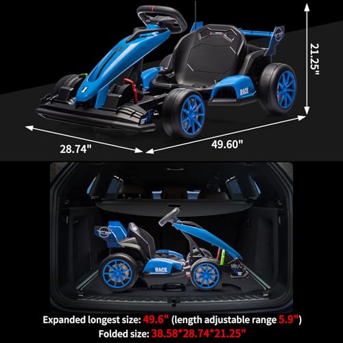 Electric Drift Kart for Kids, Ride-On Car with Adjustable Seat A721
