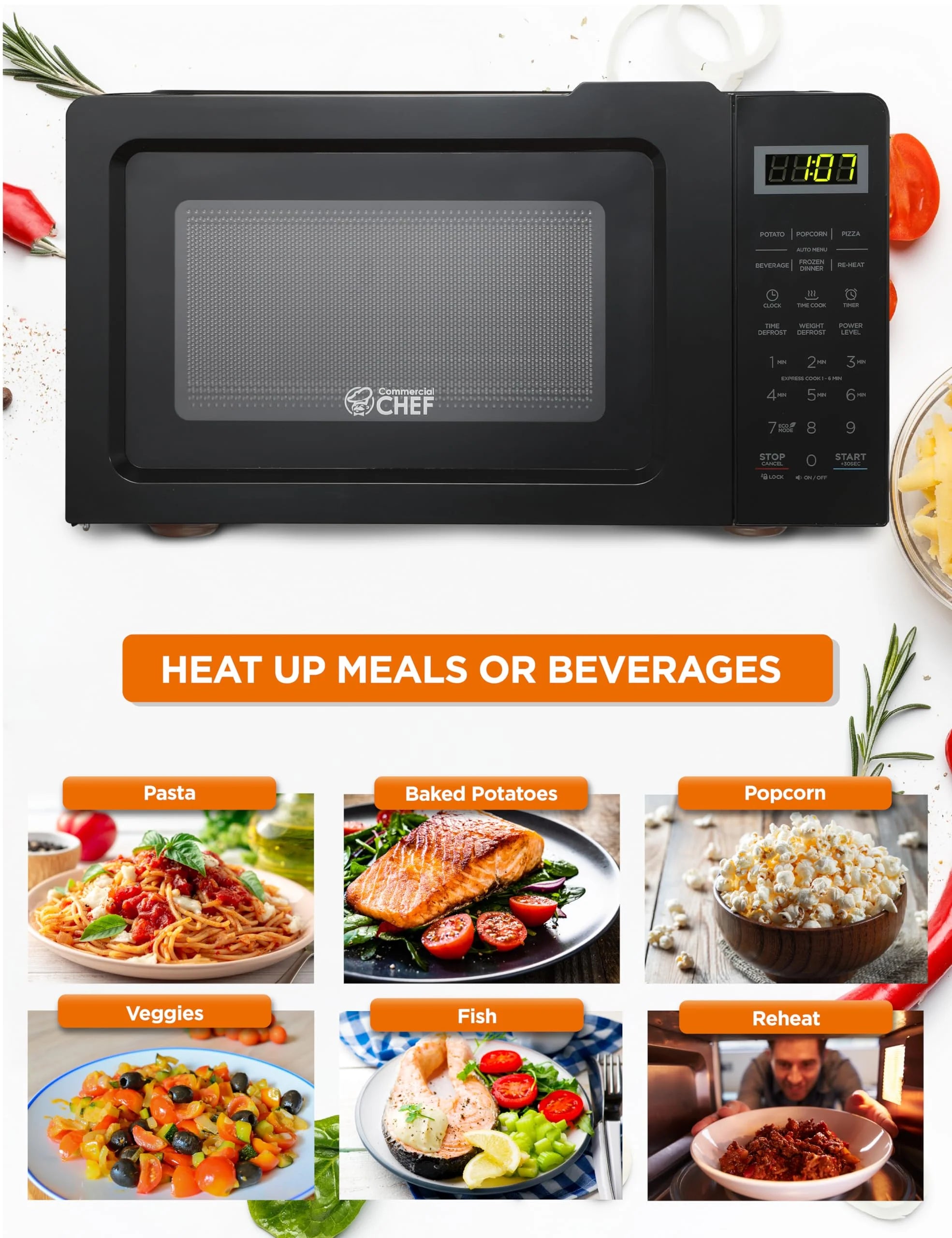 0.7 Cu Ft Microwave Oven, 700 Watt, Stainless Steel Front S4710