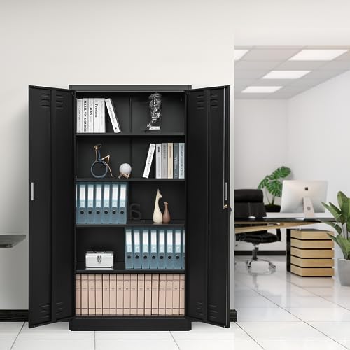 Metal Storage Cabinet with Adjustable Shelves, White M995185