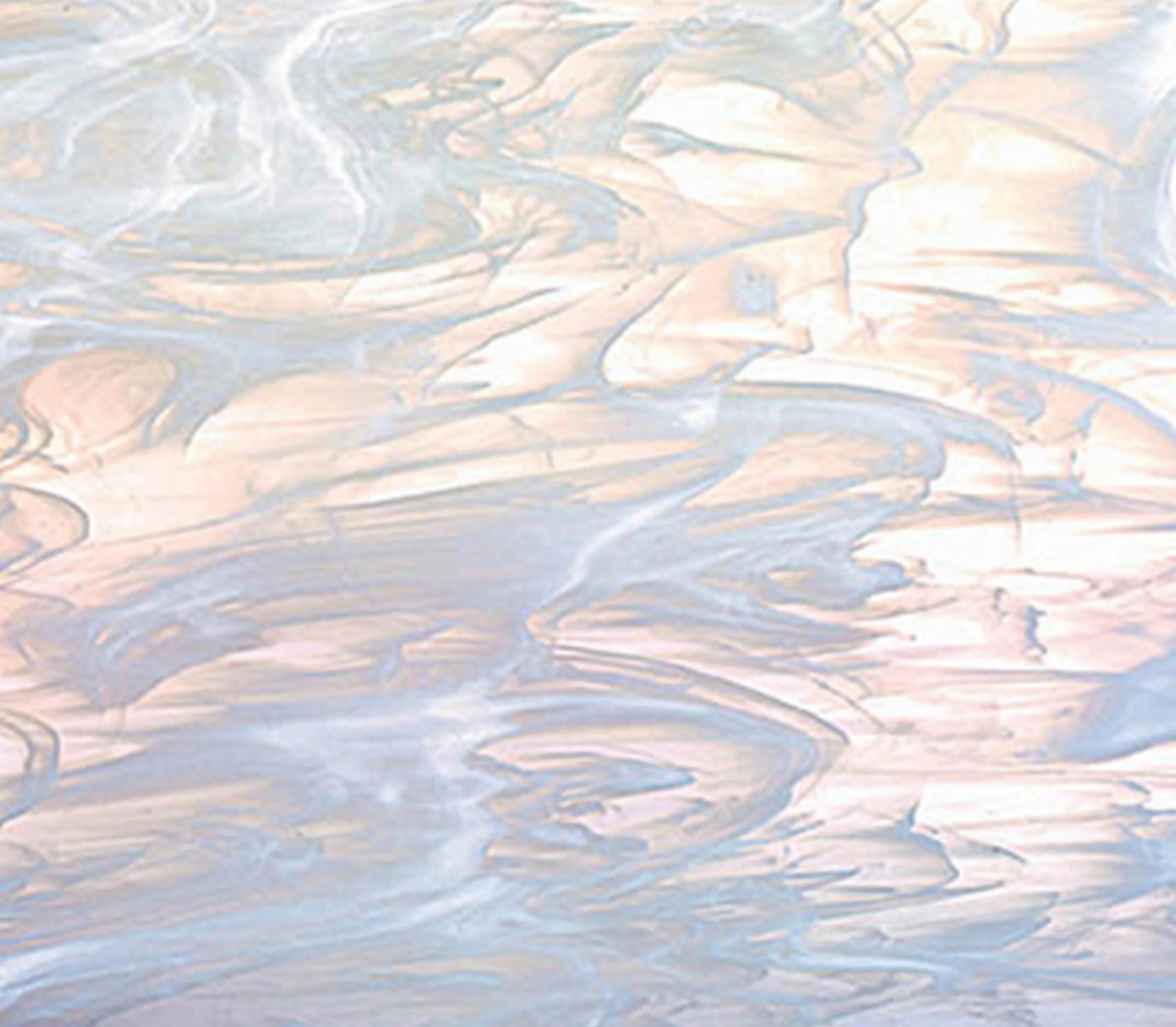 OCEANSIDE STAINED/FUSING GLASS SHEETS - CLEAR/WHITE WISPY FUSIBLE (Small 8" x 12")